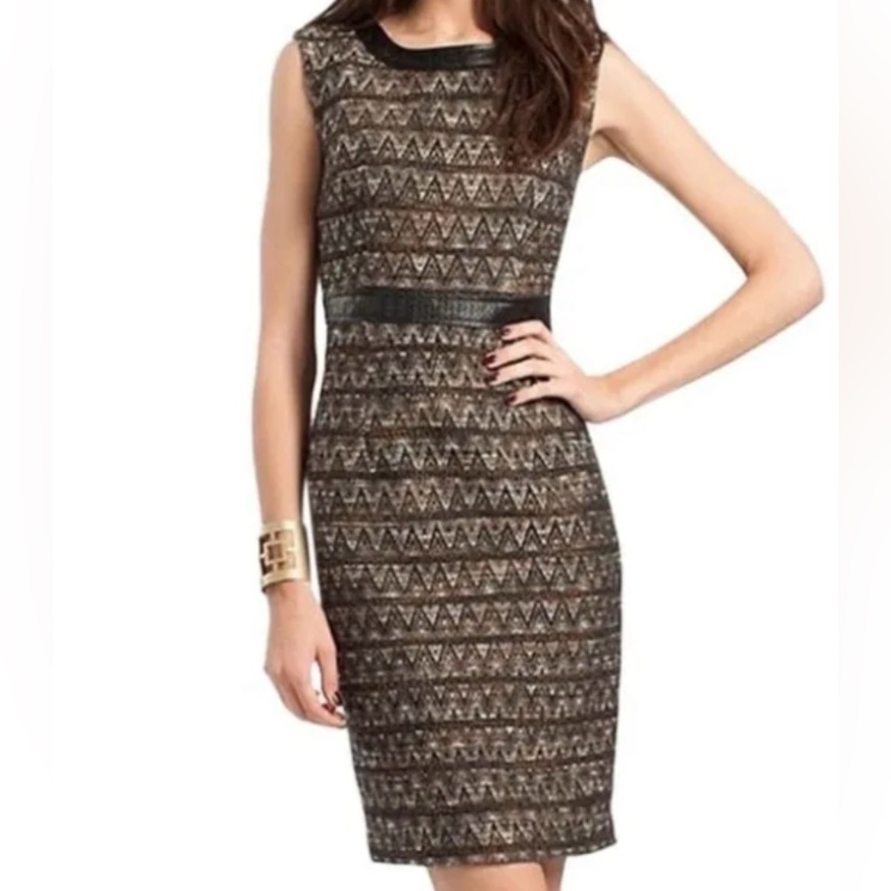 TRINA TURK Women's Basket Weave Sleeveless Tweed Dress Size 8